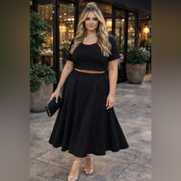 torrid Dresses & Skirts - NWT Torrid Black Crop top matching Aline Swing Skirt sizes 2X /3X 🌹BC BAG 07